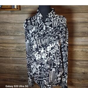 Zara Monochrome Graphic Relaxed Fit Shirt